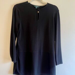 Ralph Lauren Elegant Black Tunic with Keyhole